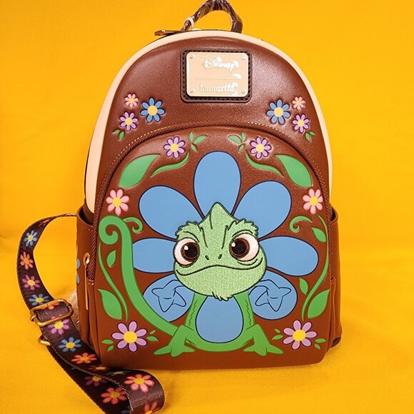 Loungefly Disney Princess Tangled Pascal Flower Face Daisy Mini Backpack NEW - Picture 10 of 10